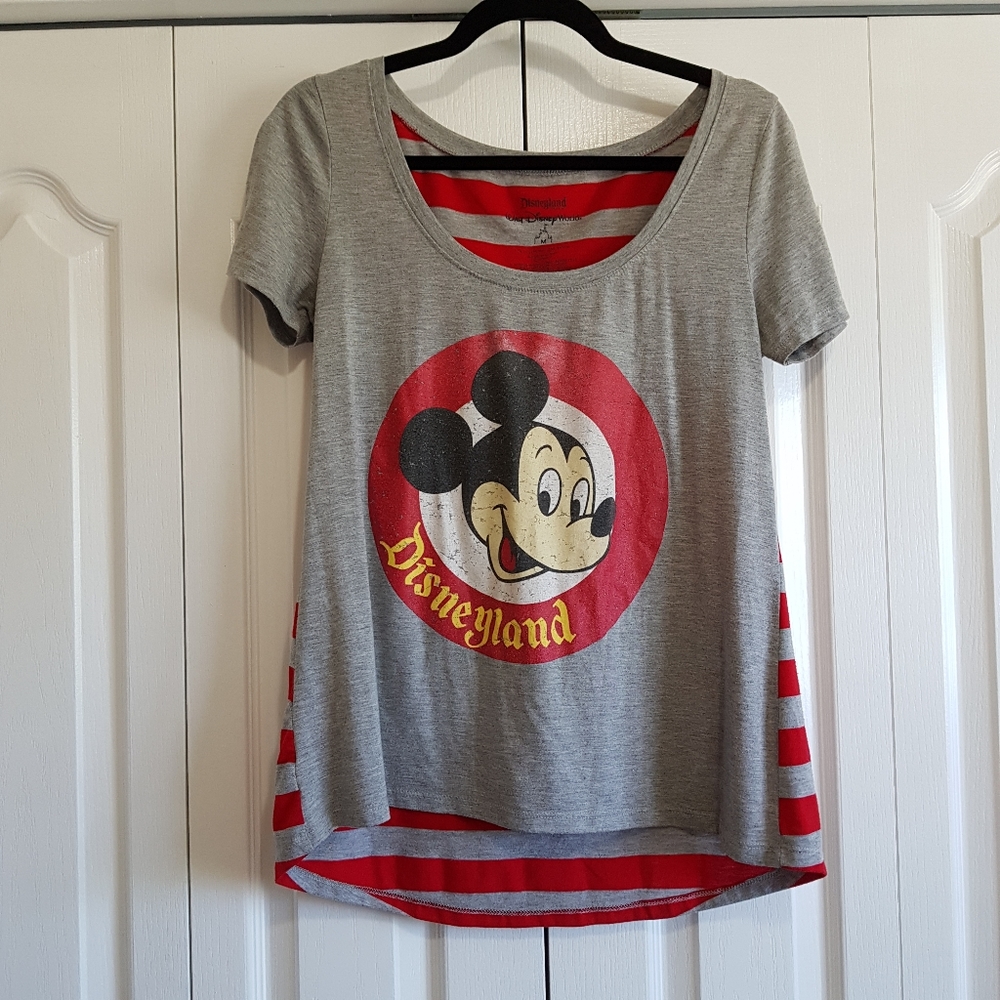 Mickey Mouse Disneyland red stripe tee